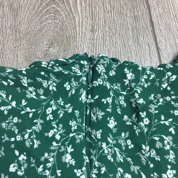 Reformation Vikki Mini Floral Green Parsley Dress Size 0 - Picture 6 of 9